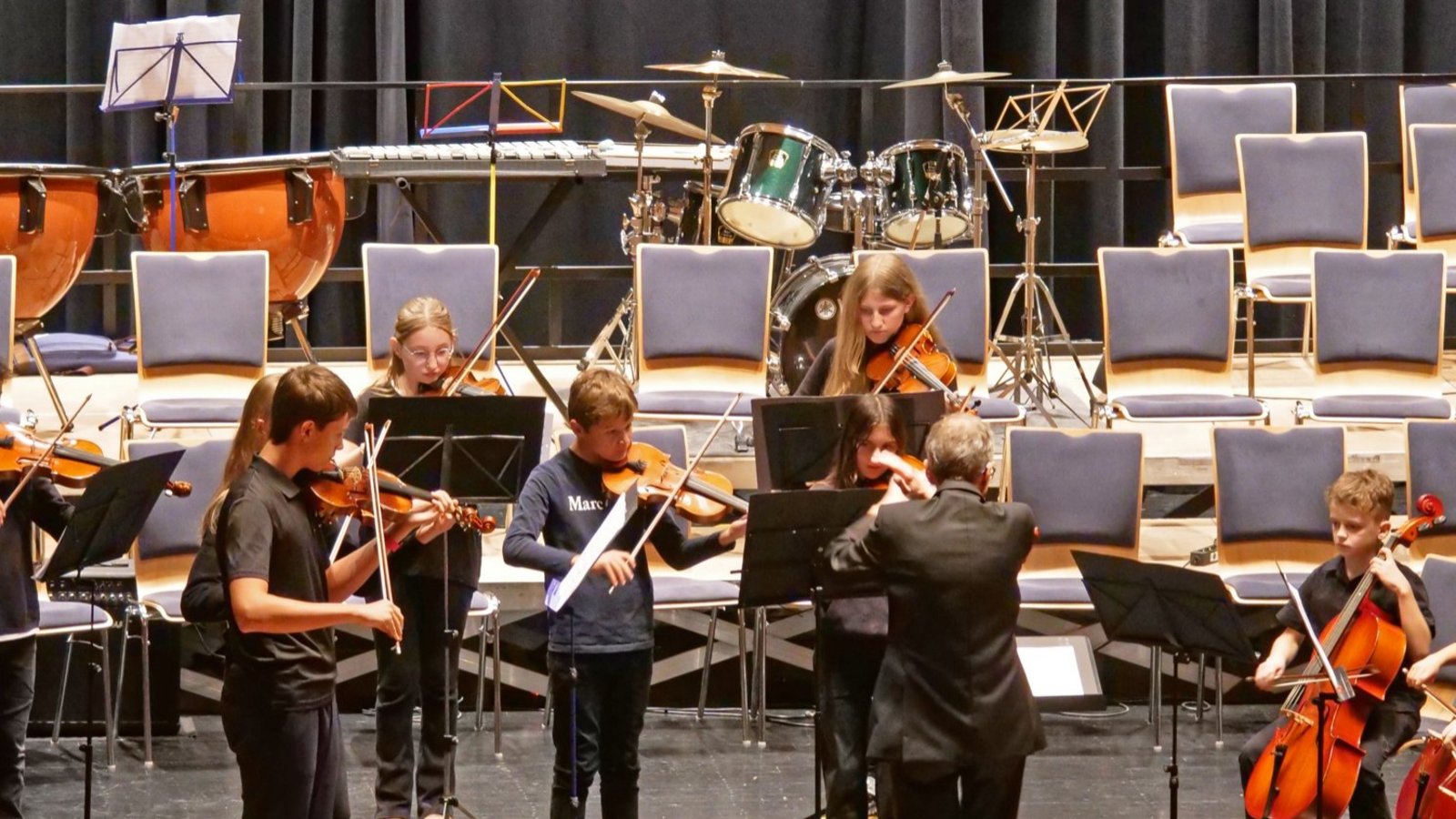 Das Juniorstreichensemble macht den Auftakt beim Konzert der Jugendmusikschule in der Vaihinger Stadthalle.  Fotos: Friedrich