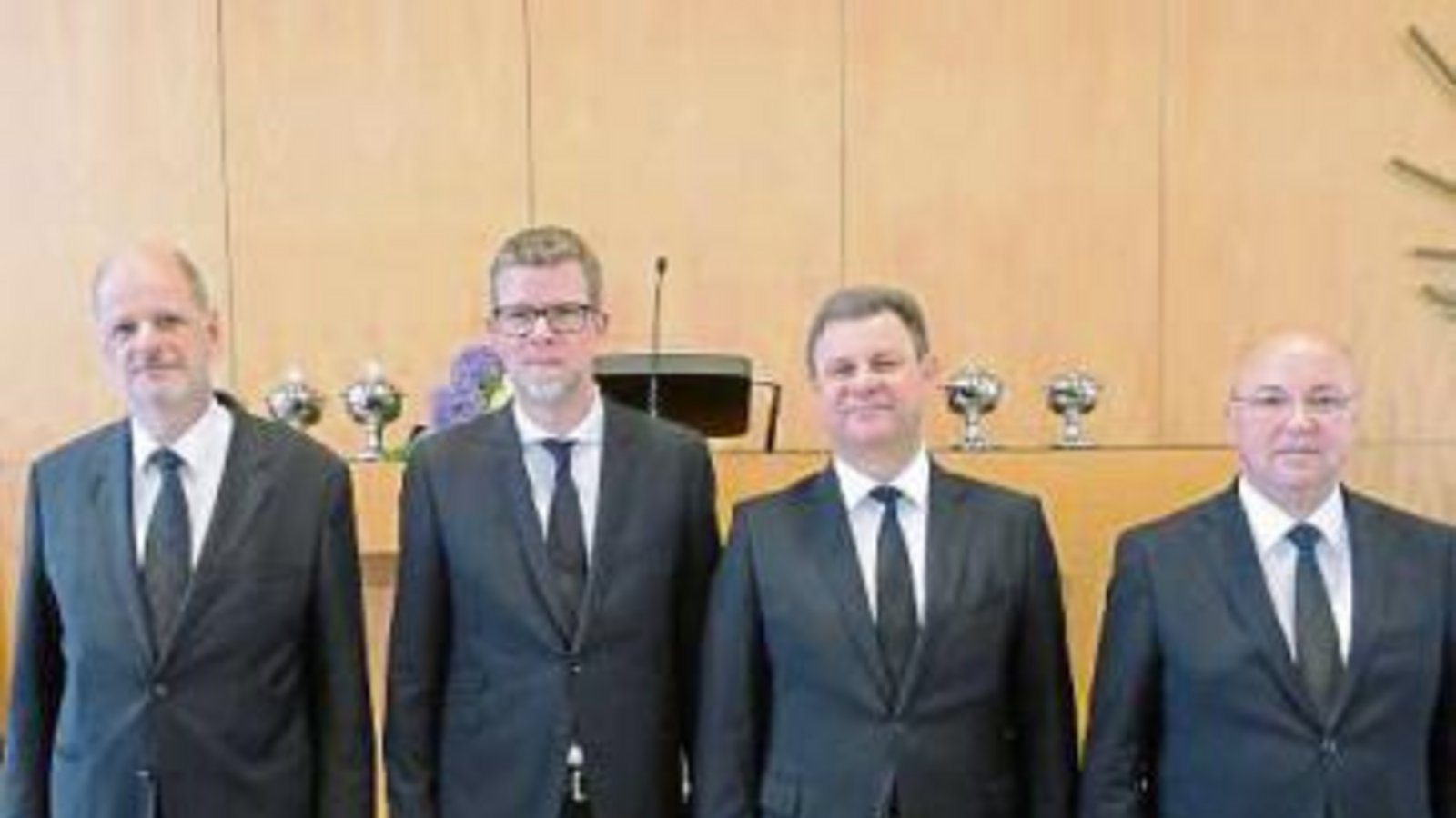 Schiller, Schwarz, Loy und Geier (von links) beim Gottesdienst am Sonntag. Foto: p Schiller, Schwarz, Loy und Geier (von links) beim Gottesdienst am Sonntag. Foto: p