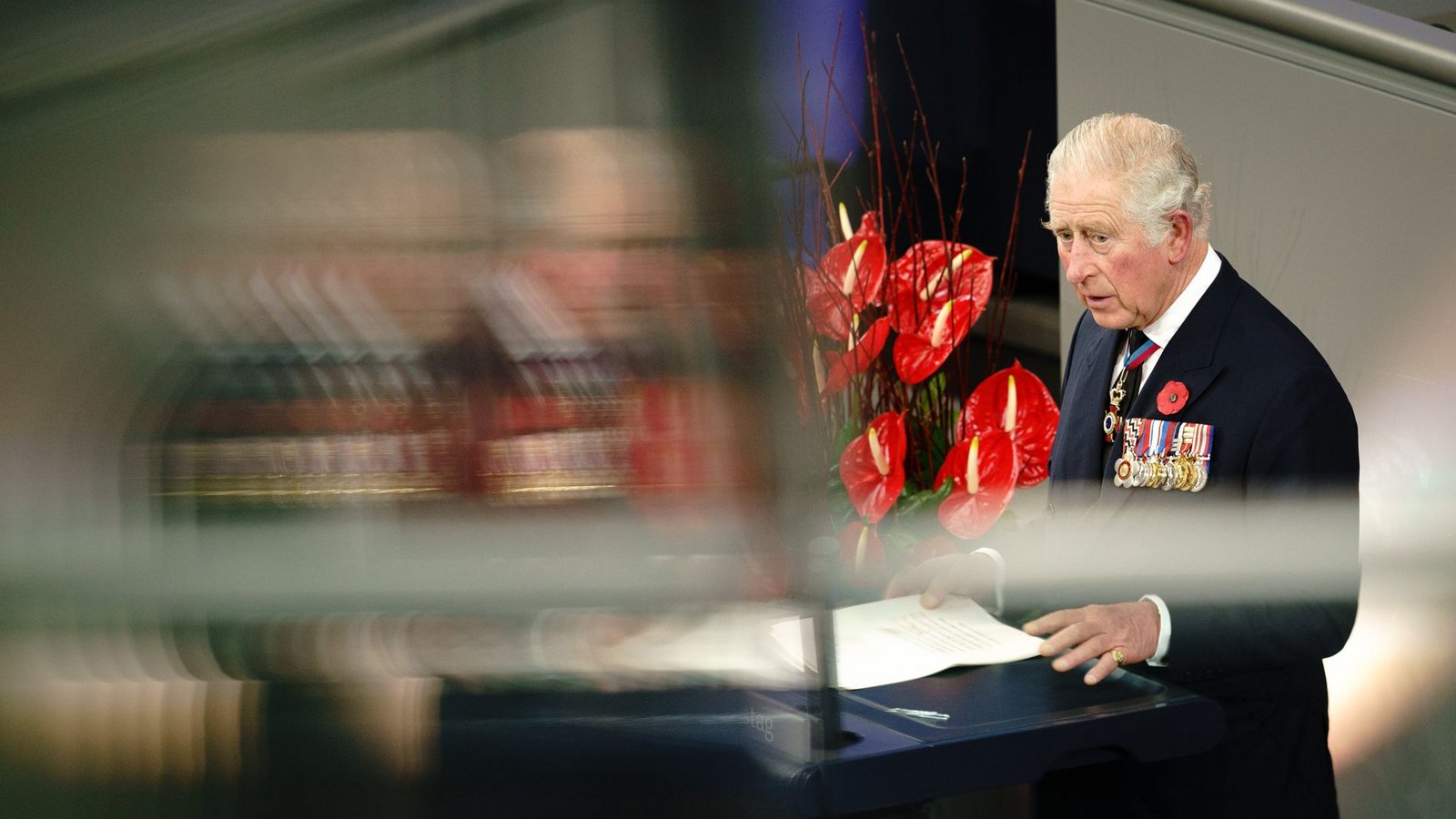 Zum Volkstrauertag hielt Prinz Charles eine Rede im deutschen Bundestag.Foto: dpa/Kay Nietfeld
