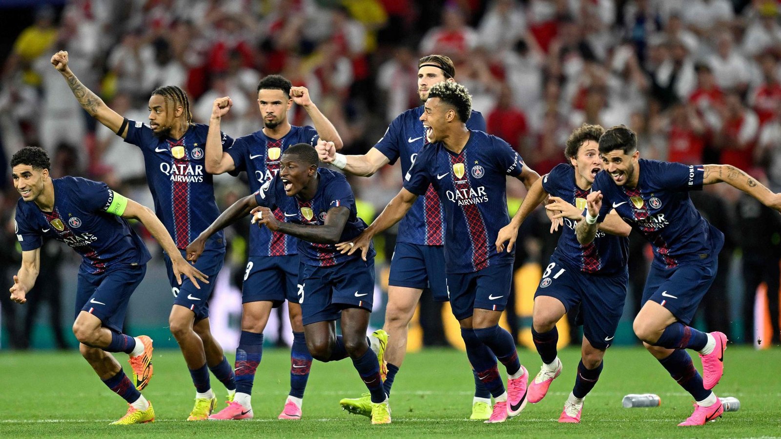 Paris Saint-Germain hat den Platz auf Europas Fußball-Thron erfolgreich verteidigt.Foto: AFP/INA FASSBENDER Paris Saint-Germain hat den Platz auf Europas Fußball-Thron erfolgreich verteidigt.Foto: AFP/INA FASSBENDER
