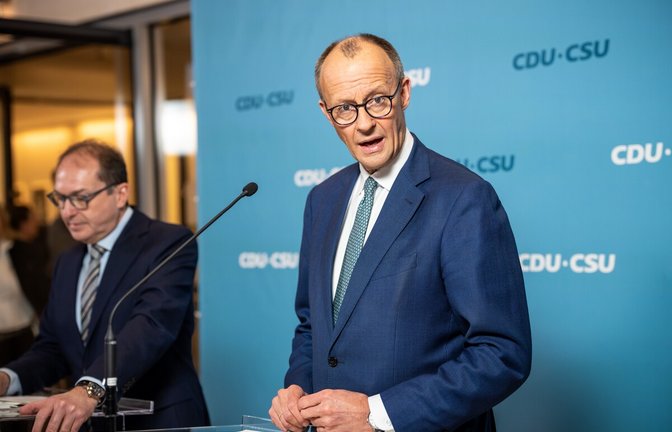 Alexander Dobrindt und Friedrich Merz werden bald voraussichtlich Innenminister und Kanzler sein.<span class='image-autor'>Foto: Michael Kappeler/dpa</span>