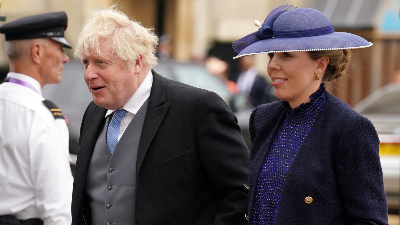 Der frühere britische Premierminister Boris Johnson und seine Frau CarrieFoto: dpa/Andrew Milligan