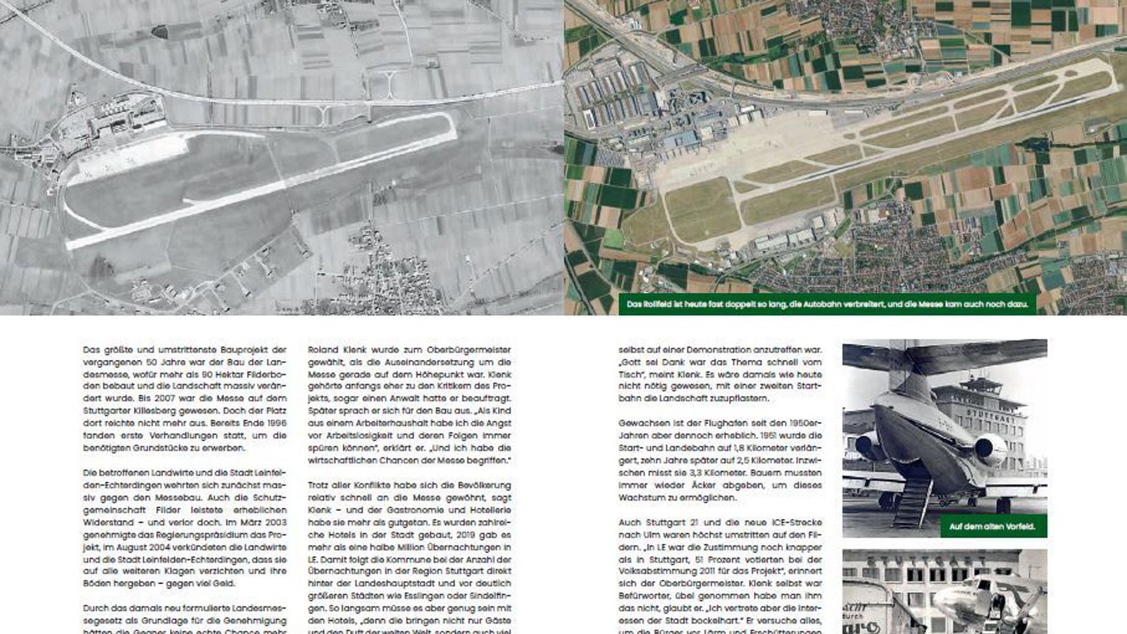 Gewaltige Infrastrukturprojekte wie der Ausbau des Stuttgarter Flughafens zeugen von Entwicklung und Flächenfraß gleichermaßen.Foto: StZN/Repro Gewaltige Infrastrukturprojekte wie der Ausbau des Stuttgarter Flughafens zeugen von Entwicklung und Flächenfraß gleichermaßen.Foto: StZN/Repro