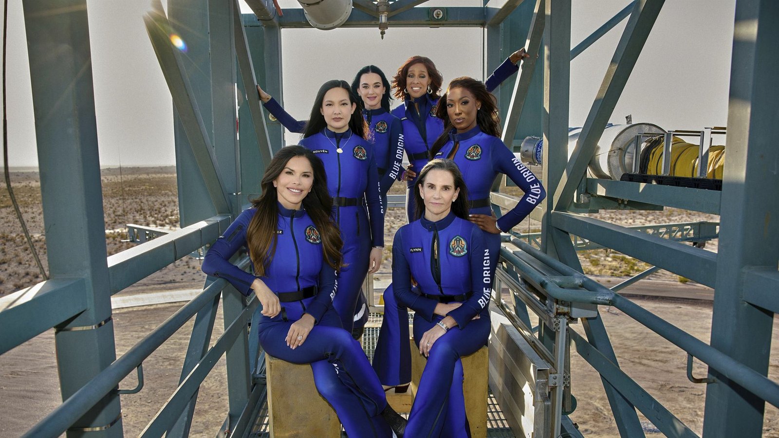 Sechs Frauen, die einen historischen Momentschaffen wollen.Foto: Blue Origin via AP/Uncredited Sechs Frauen, die einen historischen Momentschaffen wollen.Foto: Blue Origin via AP/Uncredited