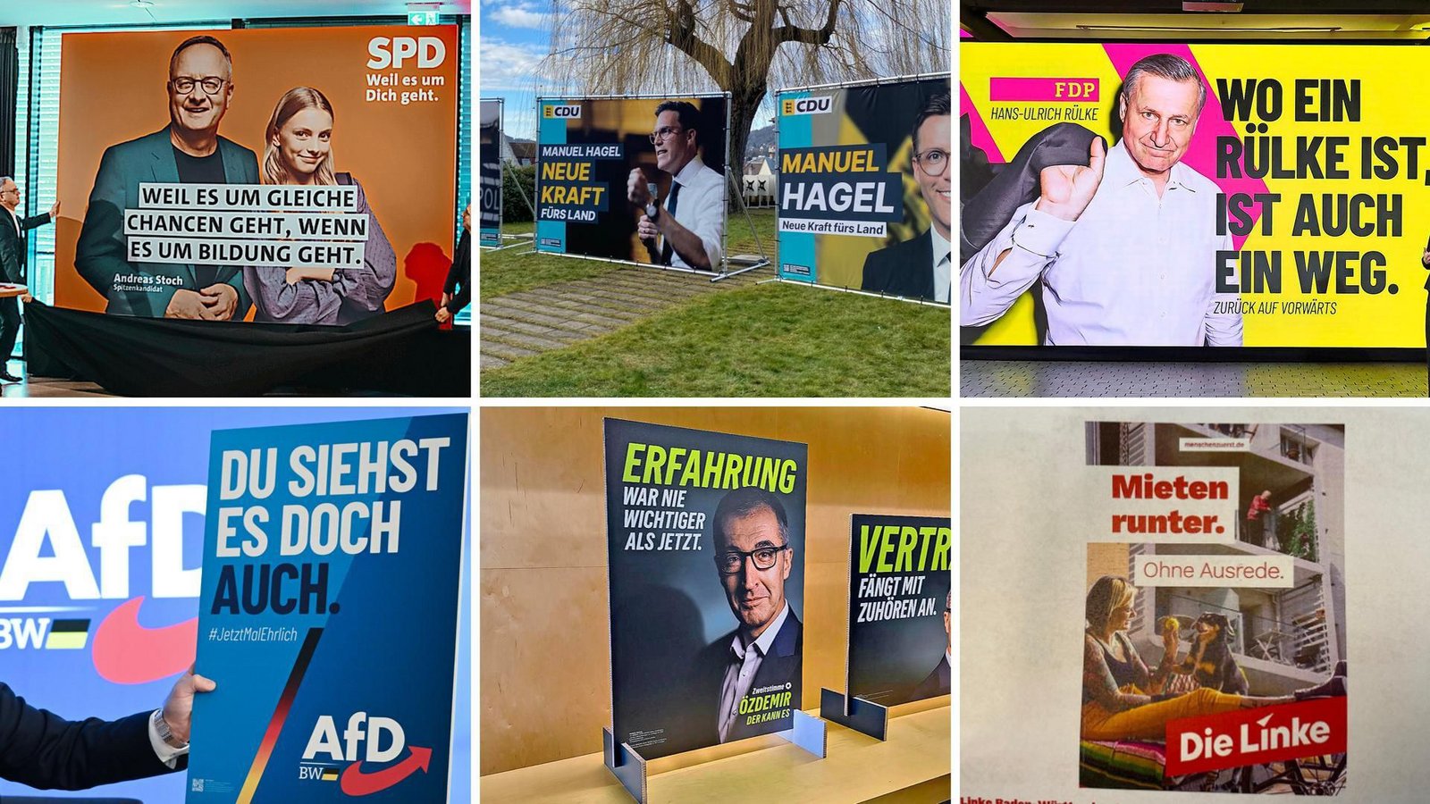 Die Plakate sind präsent, die heiße Phase des Wahlkampfs hat begonnen.Foto: dpa/STZN Die Plakate sind präsent, die heiße Phase des Wahlkampfs hat begonnen.Foto: dpa/STZN