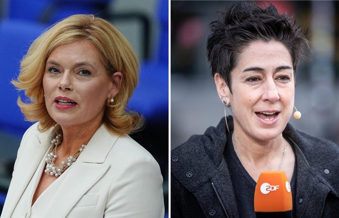 Bundestagspräsidentin Julia Klöckner steht in der Kritik nachdem sie einen Beitrag zu Moderatorin Dunja Hayali geteilt hat.<span class='image-autor'>Foto: Kay Nietfeld/dpa (li.) / Michael Kappeler/dpa  (re.)</span>