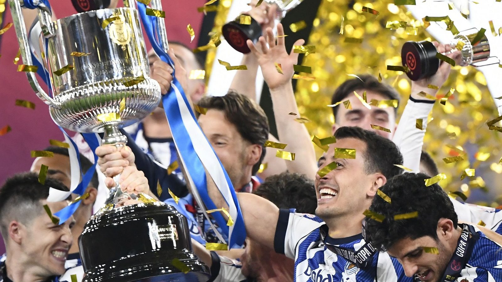 Pokalsensation: Real Sociedad San Sebastián setzt sich gegen Atlético Madrid durch und gewinnt die Copa del Rey.Foto: AFP/CRISTINA QUICLER Pokalsensation: Real Sociedad San Sebastián setzt sich gegen Atlético Madrid durch und gewinnt die Copa del Rey.Foto: AFP/CRISTINA QUICLER
