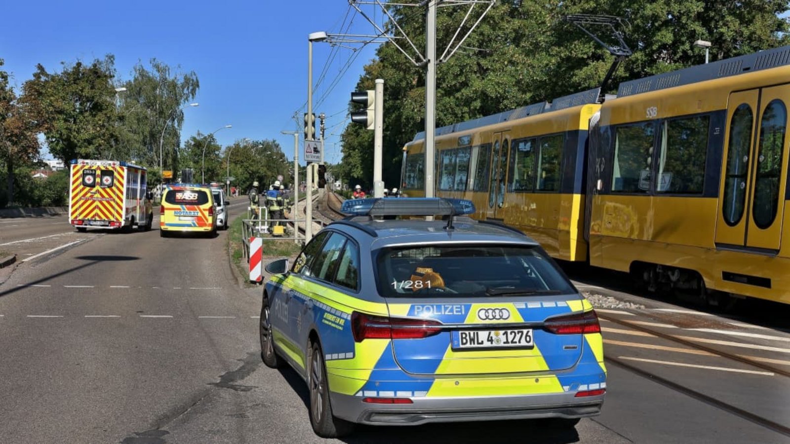 In Gerlingen (Kreis Ludwigsburg) kam es am frühen Dienstagabend zu einem Stadtbahnunfall.KS-Images.de / Andreas Rometsch In Gerlingen (Kreis Ludwigsburg) kam es am frühen Dienstagabend zu einem Stadtbahnunfall.KS-Images.de / Andreas Rometsch