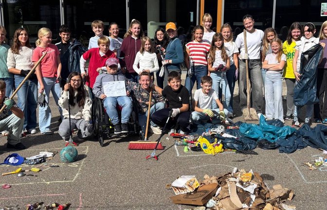 Das Sammelergebnis der Klasse 6c am Cleanup Day kann sich sehen lassen. <span class='image-autor'>Foto: p</span>