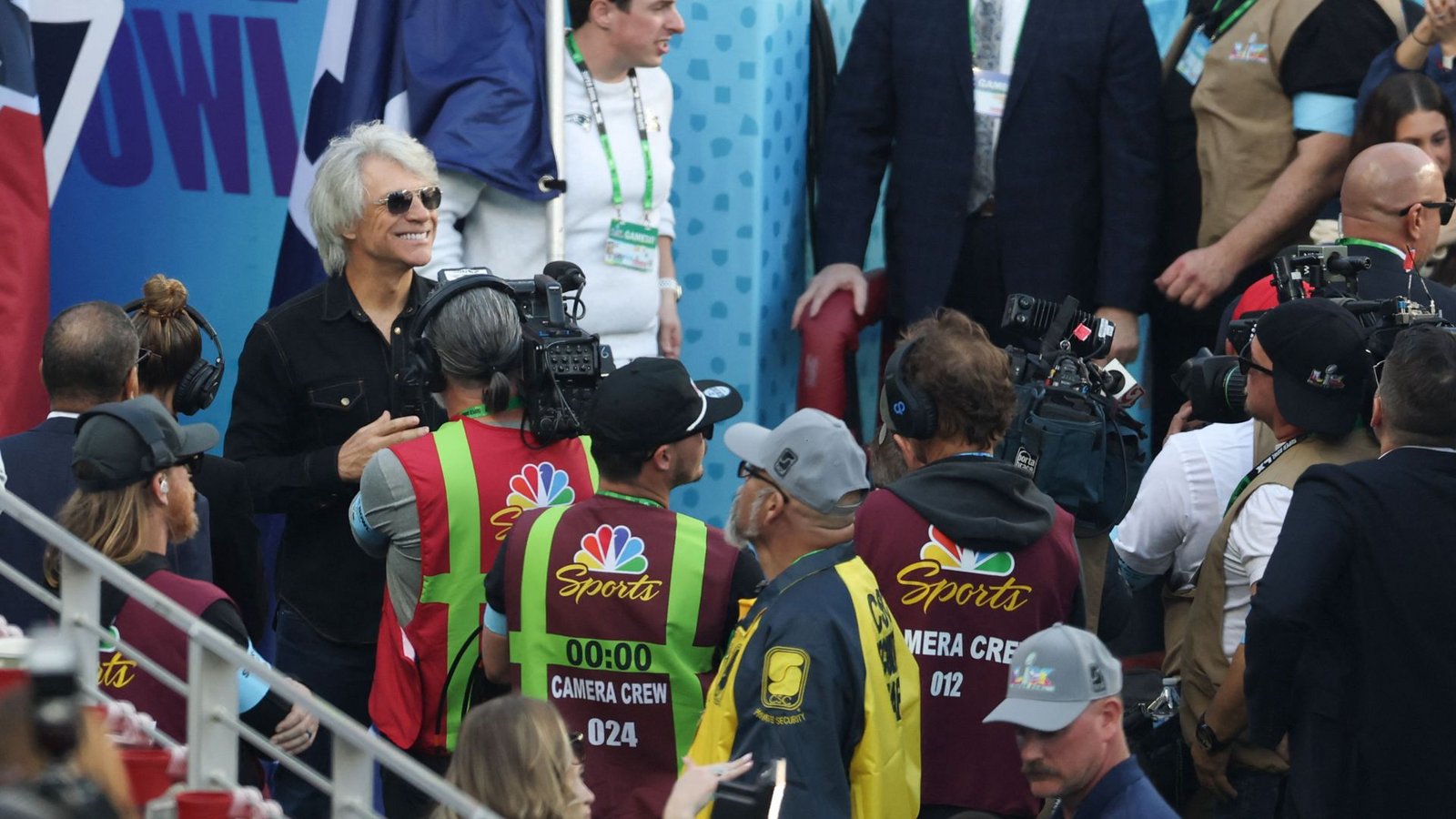 Jon Bon Jovi durfte die New England Patriots vorstellen.Foto: AFP