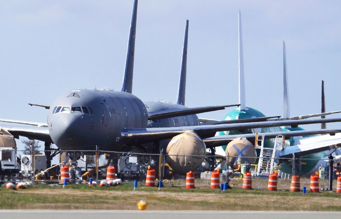 KC-46-Tankflugzeuge der USA sollen künftig nicht mehr einfach so für die Nato abrufbar sein. (Archivbild)<span class='image-autor'>Foto: Ted S. Warren/AP/dpa</span>