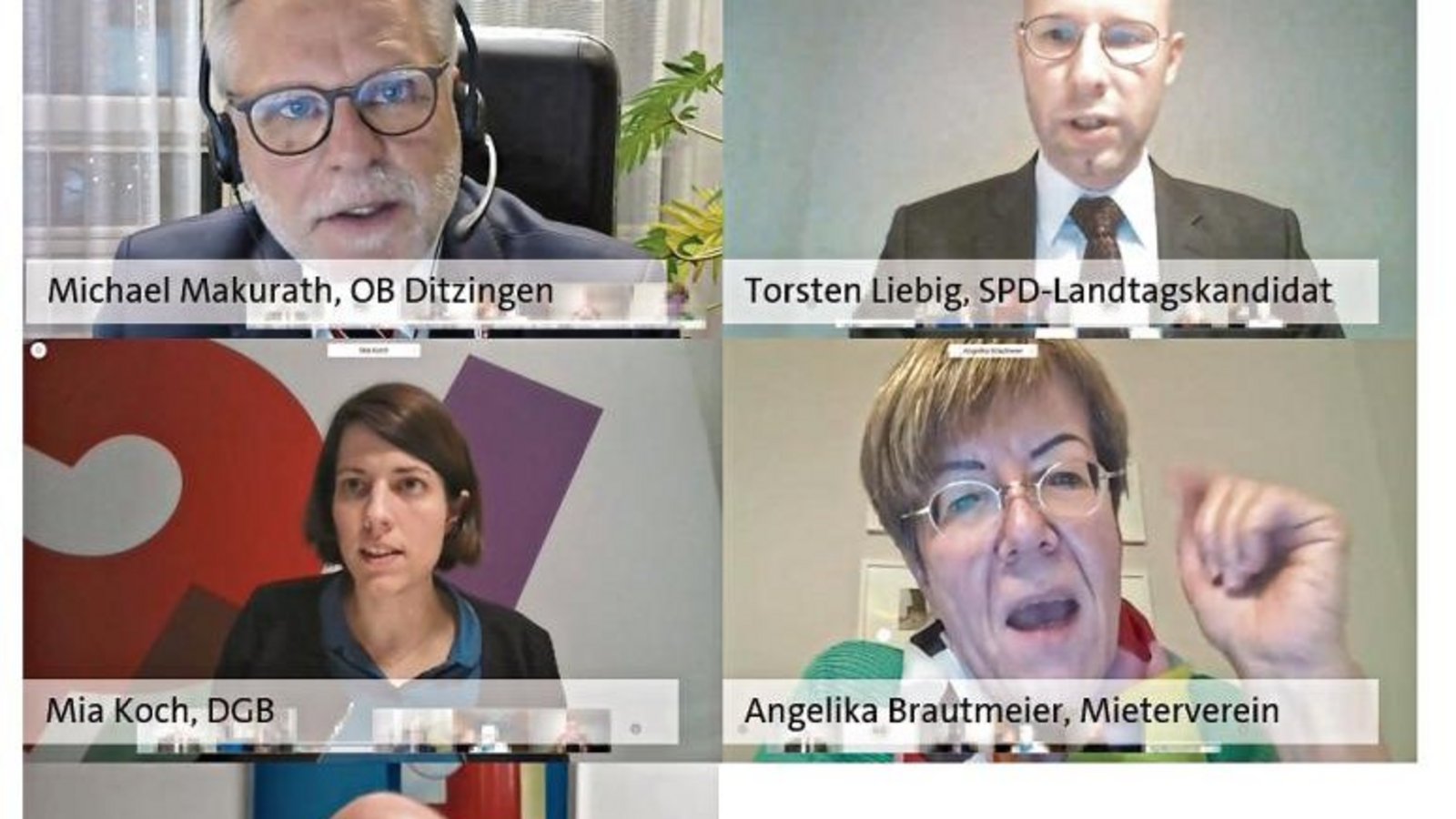Torsten Liebig (oben rechts) diskutierte mit seinen Gästen über eines der zentralen Themen der SPD im Landtagswahlkampf.  Foto: p