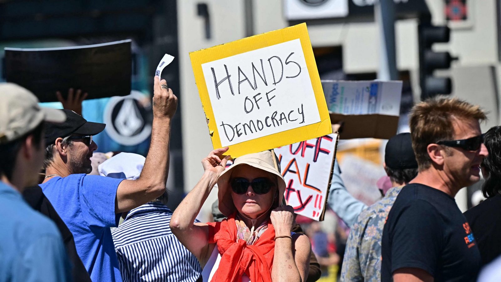 Landesweit haben Menschen gegen die Politik Donald Trumps protestiert.Foto: AFP/Frederic J. Brown