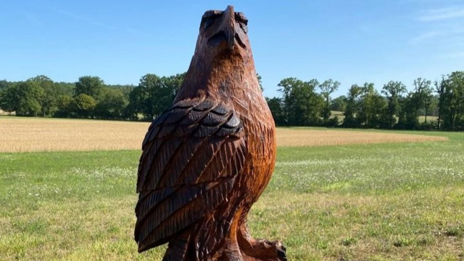 Der Holz-Adler von Dieter Binder kann am Sonntag ersteigert werden.