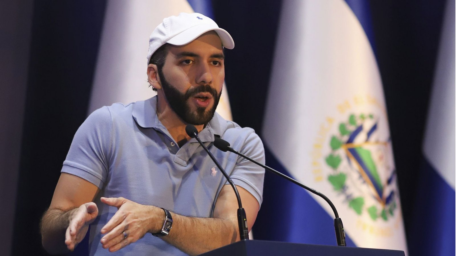 Schon in seiner zweiten Amtszeit:  Nayib Bukele, Präsident von El Salvador.Foto: AP/Salvador Melendez