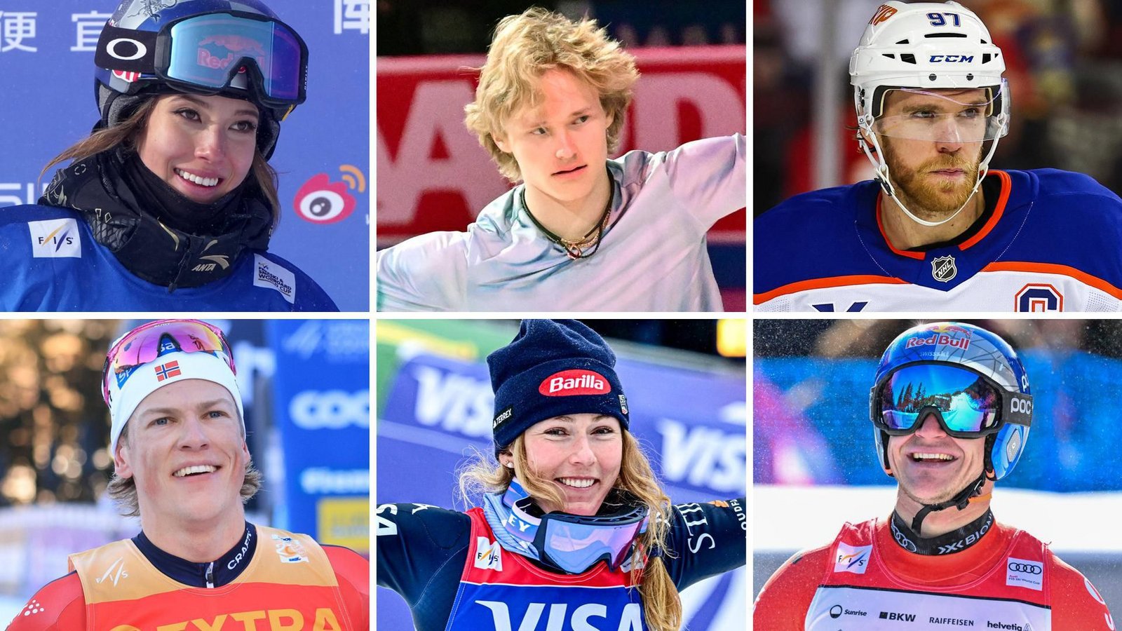 Sie können zu Gesichtern der Olympischen Spiele 2026 werden: Eileen Gu, Ilia Malinin, Connor McDavid (oben von links), Johannes Kläbo, Mikaela Shiffrin und Marco Odermatt (unten von links) – klicken Sie sich durch unsere Bildergalerie, um mehr über diese Stars zu erfahren!Foto: Imago/Gepa Pictures, Icon Sportswire, Max PPP, Xinhua, Imagn Images (2) Sie können zu Gesichtern der Olympischen Spiele 2026 werden: Eileen Gu, Ilia Malinin, Connor McDavid (oben von links), Johannes Kläbo, Mikaela Shiffrin und Marco Odermatt (unten von links) – klicken Sie sich durch unsere Bildergalerie, um mehr über diese Stars zu erfahren!Foto: Imago/Gepa Pictures, Icon Sportswire, Max PPP, Xinhua, Imagn Images (2)