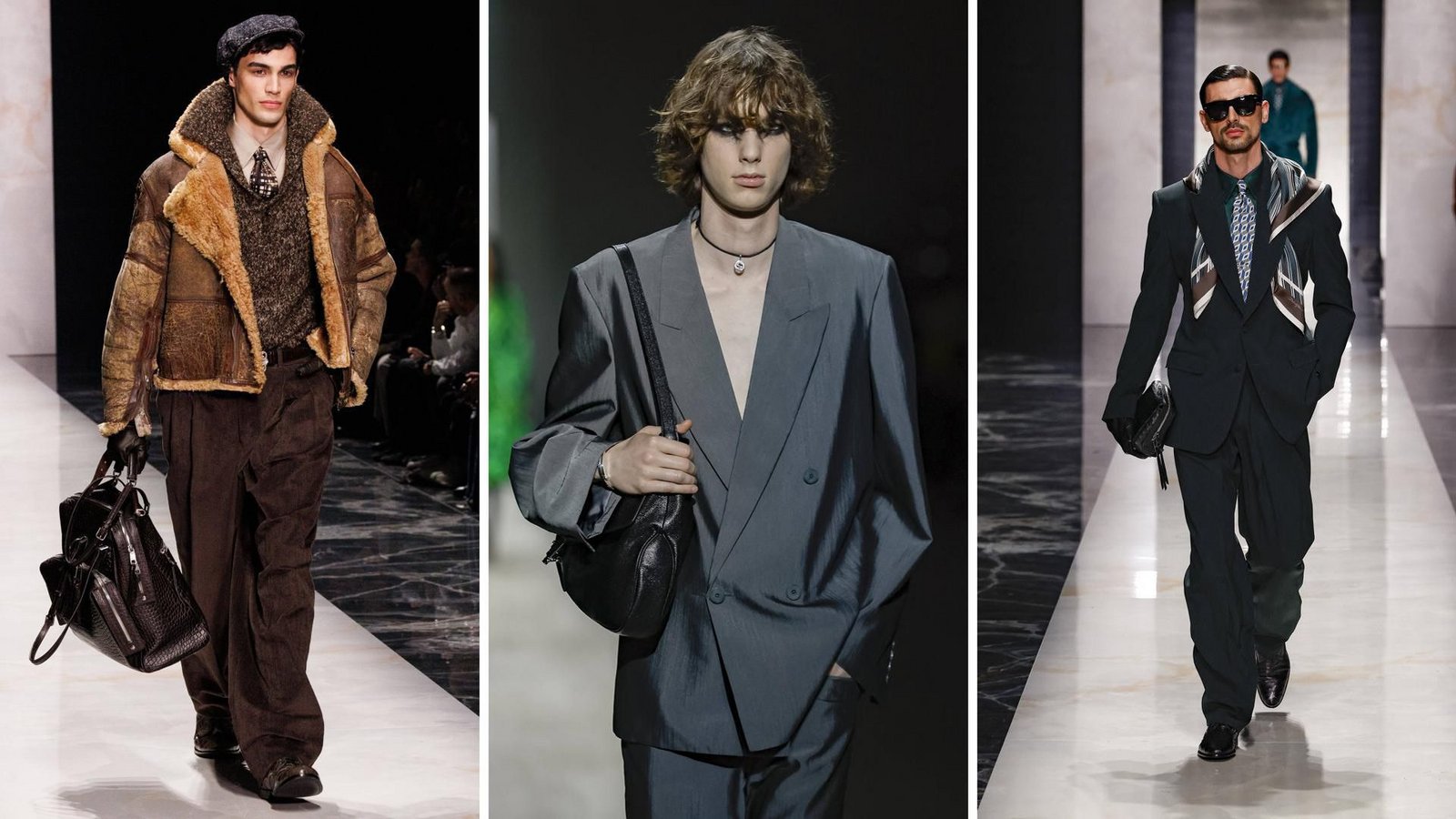 Bei Dolce & Gabbana und Gucci komplettiert die Herrenhandtasche inzwischen fast jedes Männeroutfit.Foto: IMAGO/Italy Photo Press/Bestimage Bei Dolce & Gabbana und Gucci komplettiert die Herrenhandtasche inzwischen fast jedes Männeroutfit.Foto: IMAGO/Italy Photo Press/Bestimage