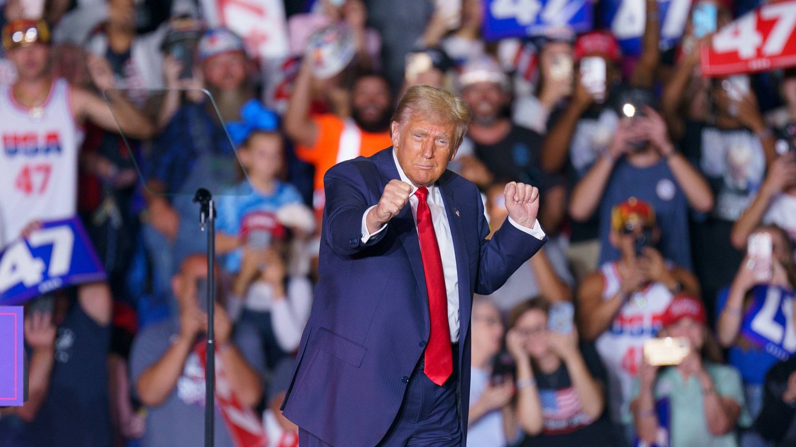 Agitator Donald Trump bei einer Wahlkampfveranstaltung in North Carolina.Foto: IMAGO/ZUMA Press Wire/IMAGO/Josh Brown Agitator Donald Trump bei einer Wahlkampfveranstaltung in North Carolina.Foto: IMAGO/ZUMA Press Wire/IMAGO/Josh Brown