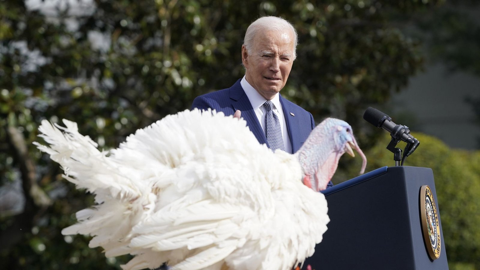 Bei der Rede von Joe Biden auf dem Rasen des Weißen Hauses.Foto: dpa/Susan Walsh