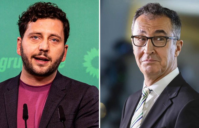 Grünen-Co-Chef Felix Banaszak (li.) fragt sich, was sich aus dem Erfolg  mit Cem Özdemir in Baden-Württemberg für die Gesamtpartei ableiten lässt.<span class='image-autor'>Foto: imago/KreativMedia Press, imago/Arnulf Hettrich</span>