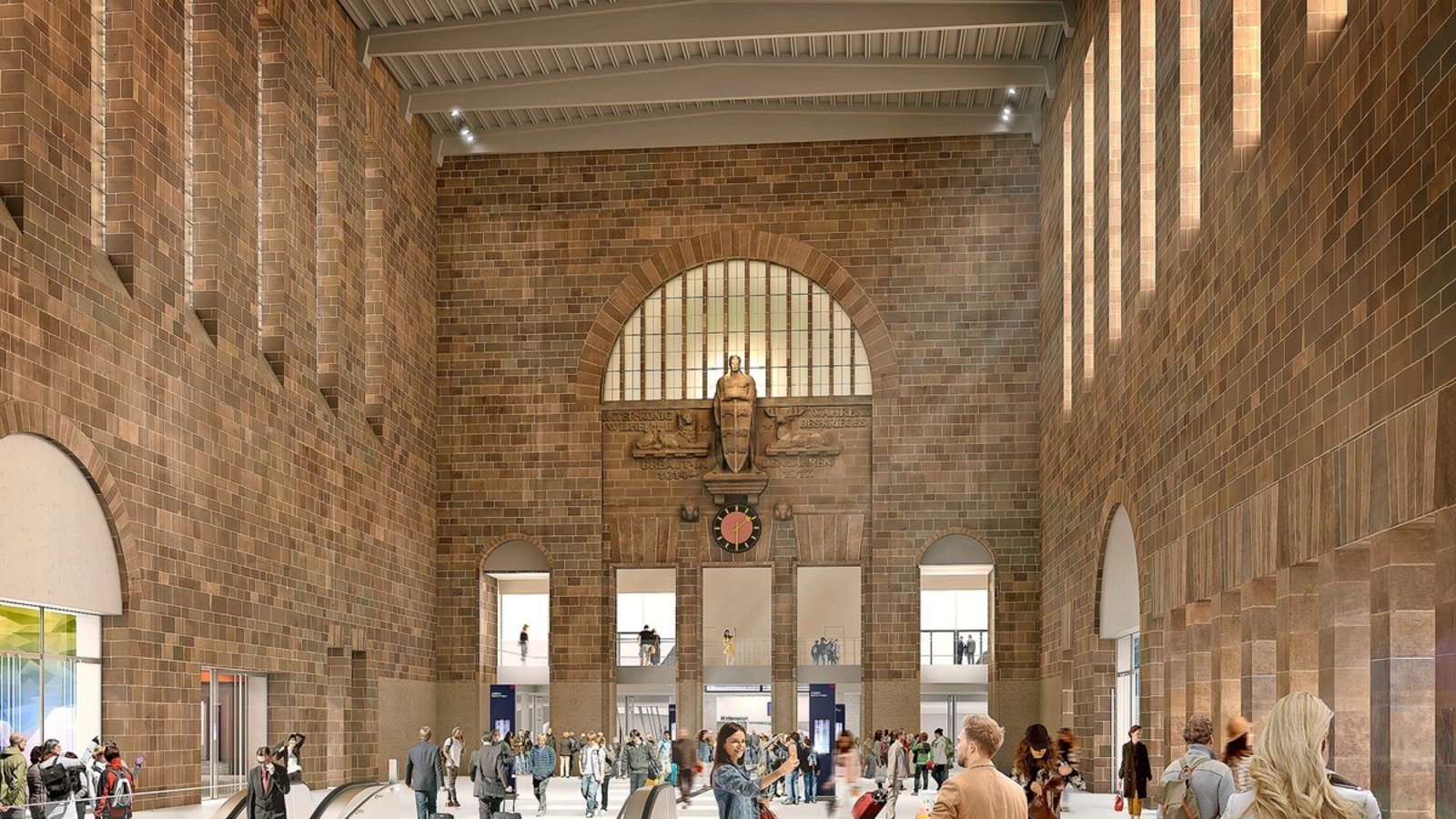 So soll die große Schalterhalle nach dem Umbau aussehen.Foto: Deutsche Bahn/plan b So soll die große Schalterhalle nach dem Umbau aussehen.Foto: Deutsche Bahn/plan b