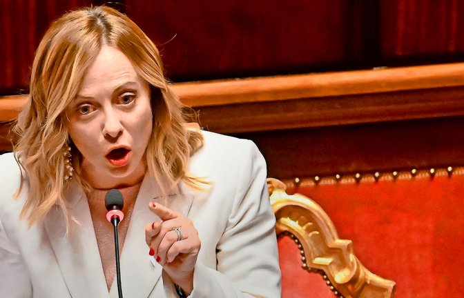 Italiens Regierungschefin Giorgia Meloni treibt den Umbau des Justizsystems voran.<span class='image-autor'>Foto: AFP/Filippo Monteforte</span>