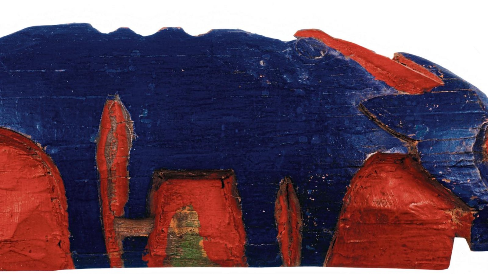 Holz, Halbrelief, farbig gefasst: Ziege II von 1922 von Ernst Ludwig Kirchner. Fotos: p Holz, Halbrelief, farbig gefasst: Ziege II von 1922 von Ernst Ludwig Kirchner. Fotos: p