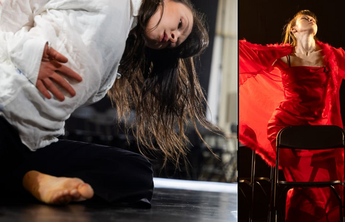 Probenszenen aus dem neuen Tanzstück „Im Kühlschrank brennt noch Licht“ mit Kristina Olearnikova und Sonia Lautenbacher (von links)<span class='image-autor'>Bernd Hentschel</span>
