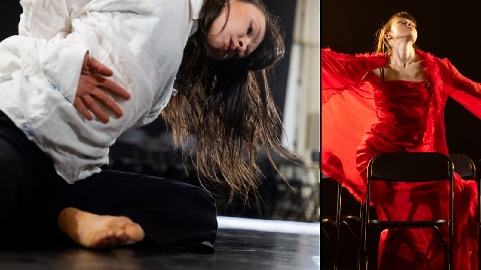 Probenszenen aus dem neuen Tanzstück „Im Kühlschrank brennt noch Licht“ mit Kristina Olearnikova und Sonia Lautenbacher (von links)Bernd Hentschel