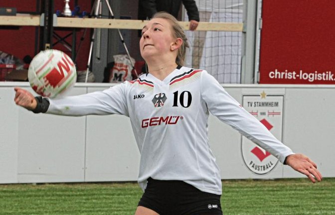 Merle Bremer – hier im Trikot der U-21-Nationalmannschaft bei den Stuttgart Open in Stammheim – ist eine der jungen Wilden beim TV Vaihingen. Foto: Nachreiner