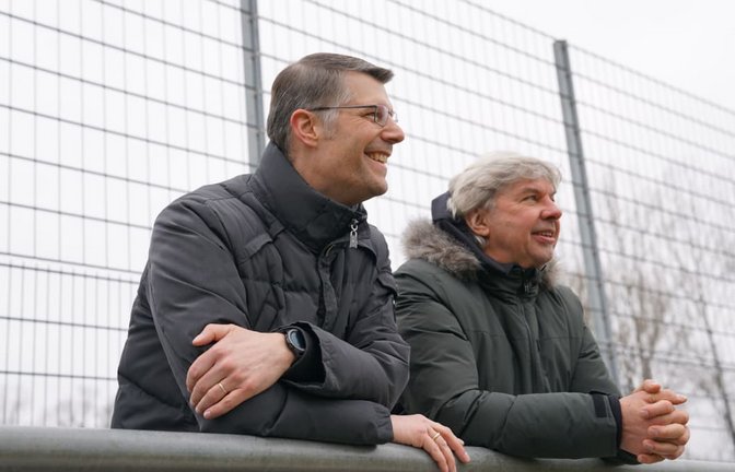 Viel auf den Sportplätzen unterwegs: Die DFB-Vize-Präsidenten Matthias Schöck aus Württemberg und der Badener Ronny Zimmermann (re.).<span class='image-autor'>HB/WFV</span>