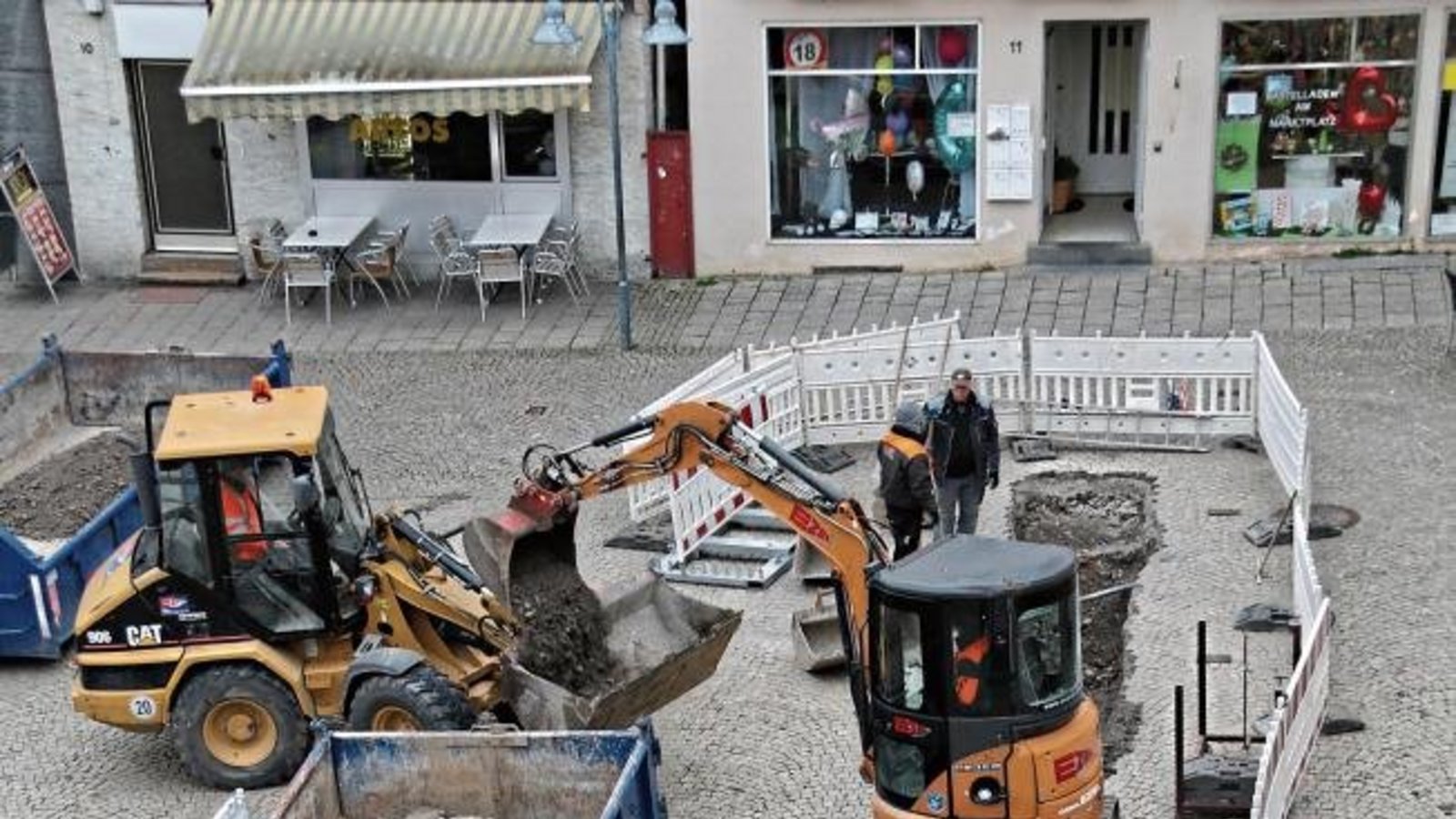 Wenn der Vaihinger Marktplatz zur Baustelle wird. Foto: Bögel