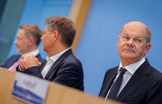Christian Lindner, Robert Habeck und Olaf Scholz kommen nur noch schwer zusammen.<span class='image-autor'>Foto: dpa/Kay Nietfeld</span>