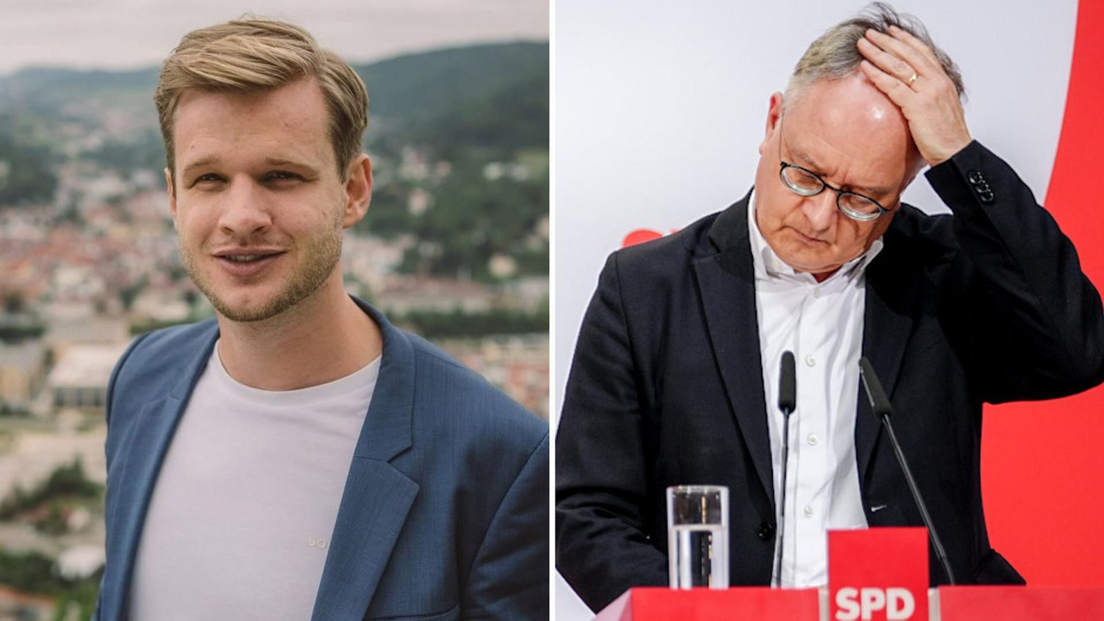 Robin Mesarosch (links) will Andreas Stoch als SPD-Landesvorsitzender in Baden-Württemberg beerben.Foto: Fionn Große, Kay Nietfeld/dpa Robin Mesarosch (links) will Andreas Stoch als SPD-Landesvorsitzender in Baden-Württemberg beerben.Foto: Fionn Große, Kay Nietfeld/dpa