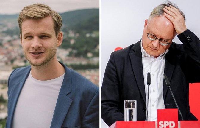 Robin Mesarosch (links) will Andreas Stoch als SPD-Landesvorsitzender in Baden-Württemberg beerben.<span class='image-autor'>Foto: Fionn Große, Kay Nietfeld/dpa</span>