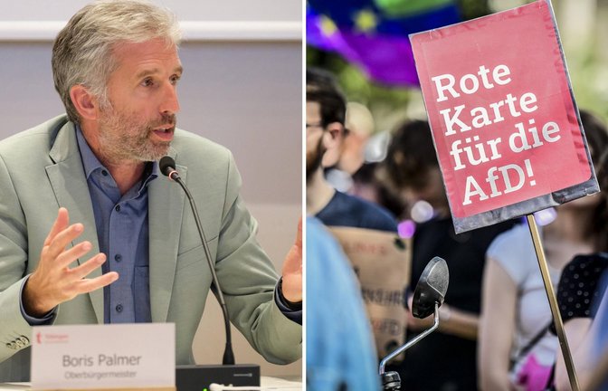 Boris Palmer hätte gerne auch zu den Demonstranten gesprochen. „Ich bin gegen die AfD.“<span class='image-autor'>Foto: IMAGO/Eibner</span>