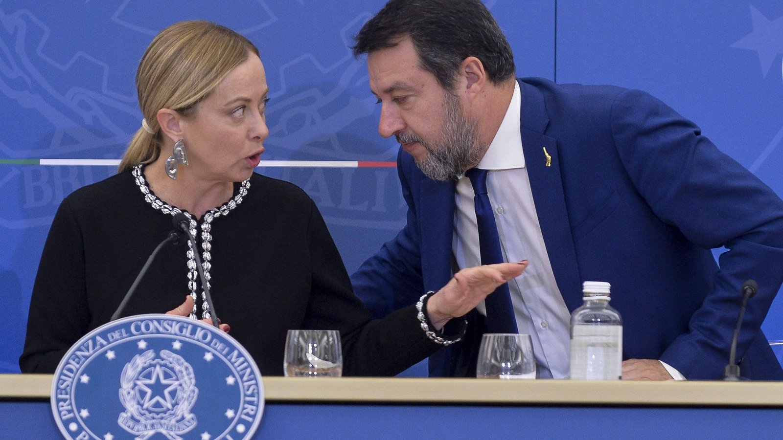 Vom Macher zum Getriebenen: Matteo Salvini mit Italiens Regierungschefin Giorgia Meloni.Foto: imago/Stefano Carofei/Avalon