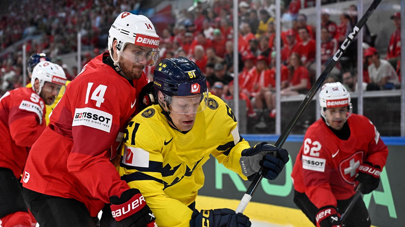 Schweiz träumt weiterhin vom ersten WM-Titel.Foto: Roni Rekomaa/Lehtikuva/dpa Schweiz träumt weiterhin vom ersten WM-Titel.Foto: Roni Rekomaa/Lehtikuva/dpa