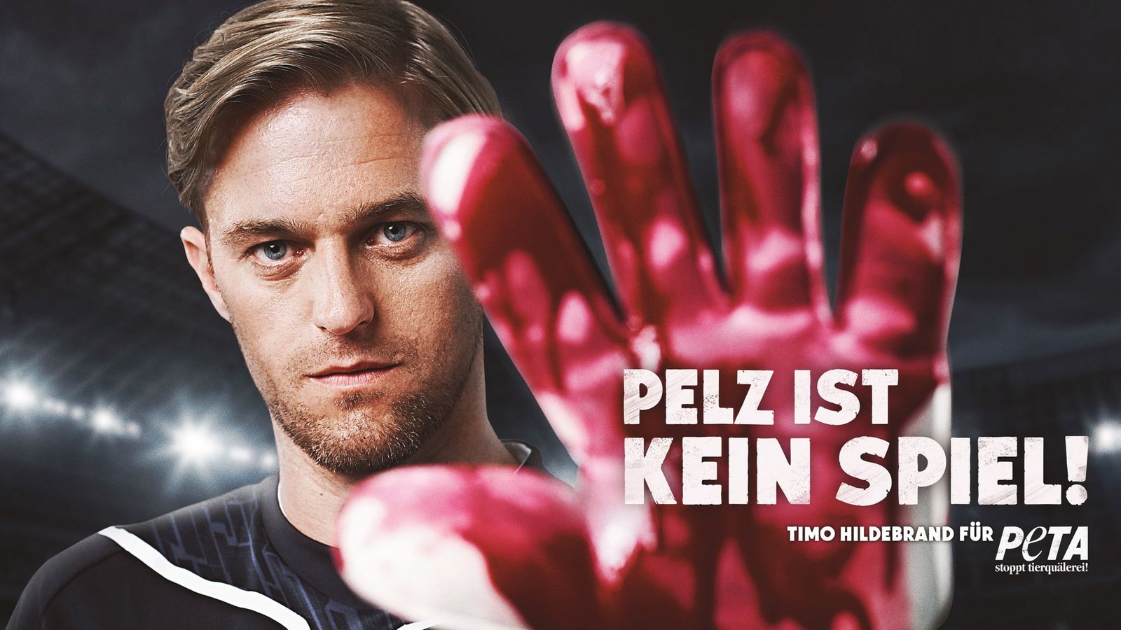 Der ehemalige VfB-Torwart Timo Hildebrand gehört zu den zahlreichen Prominenten, die für Peta werben.Foto: Marc Rehbeck für Peta Der ehemalige VfB-Torwart Timo Hildebrand gehört zu den zahlreichen Prominenten, die für Peta werben.Foto: Marc Rehbeck für Peta