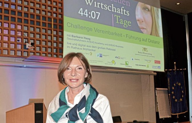 Barbara Haag sprach über die Herausforderungen, die das Homeoffice mit sich bringt. Foto: sta