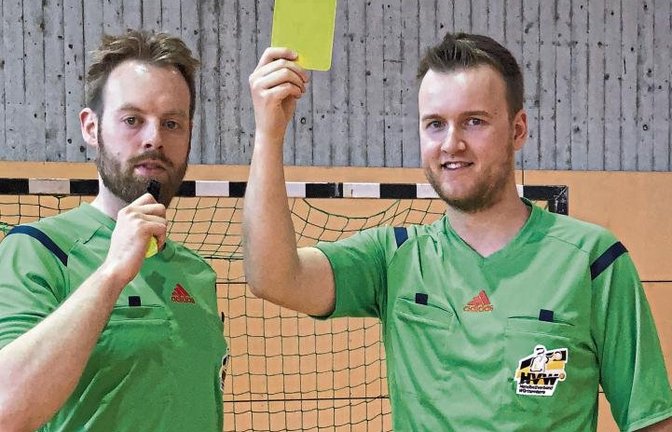 Matthias Schwarz und Moritz Laufenberg werden in der neuen Saison Spiele der höchsten Liga in Württemberg, der Württembergliga, leiten. Foto: Nachreiner
