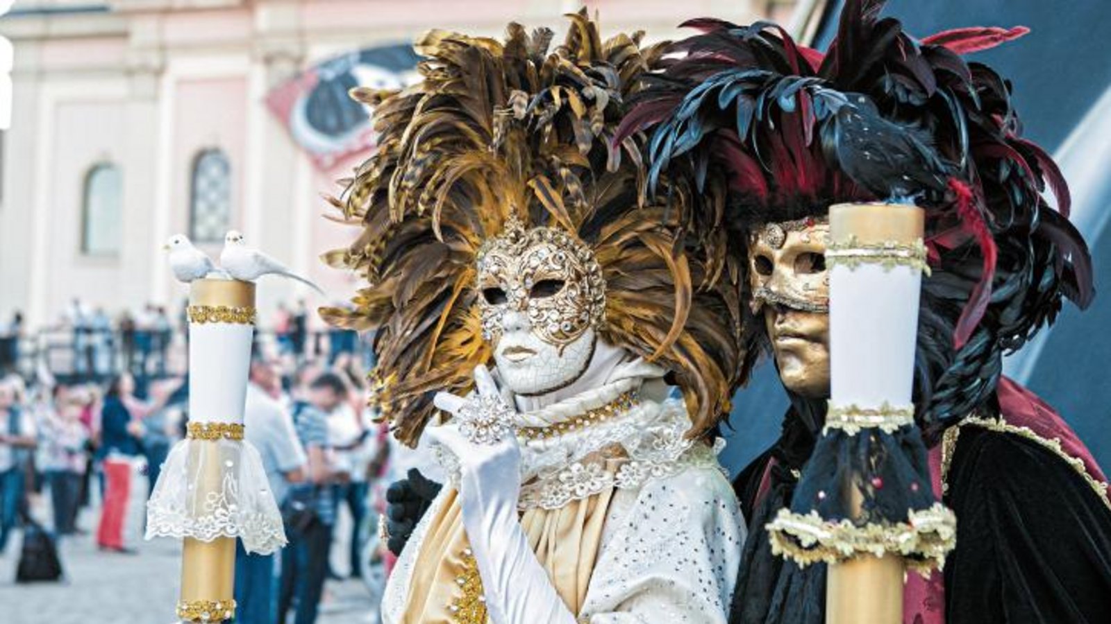 Die Venezianische Messe muss dieses Jahr ausfallen. Bei einer Führung erfahren die Teilnehmer aber viele Hintergründe und Anekdoten zu dem Spektakel. Foto: Stollenberg Die Venezianische Messe muss dieses Jahr ausfallen. Bei einer Führung erfahren die Teilnehmer aber viele Hintergründe und Anekdoten zu dem Spektakel. Foto: Stollenberg