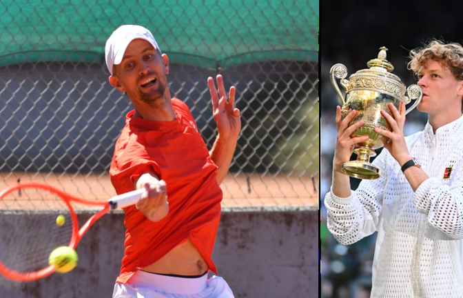 Yannick Maden vom TEV Fellbach (links) hat sich auch schon mit Jannik Sinner duelliert, der jüngst in Wimbledon gewonnen hat.<span class='image-autor'>Maximilian Hamm, imago/Abacapress</span>