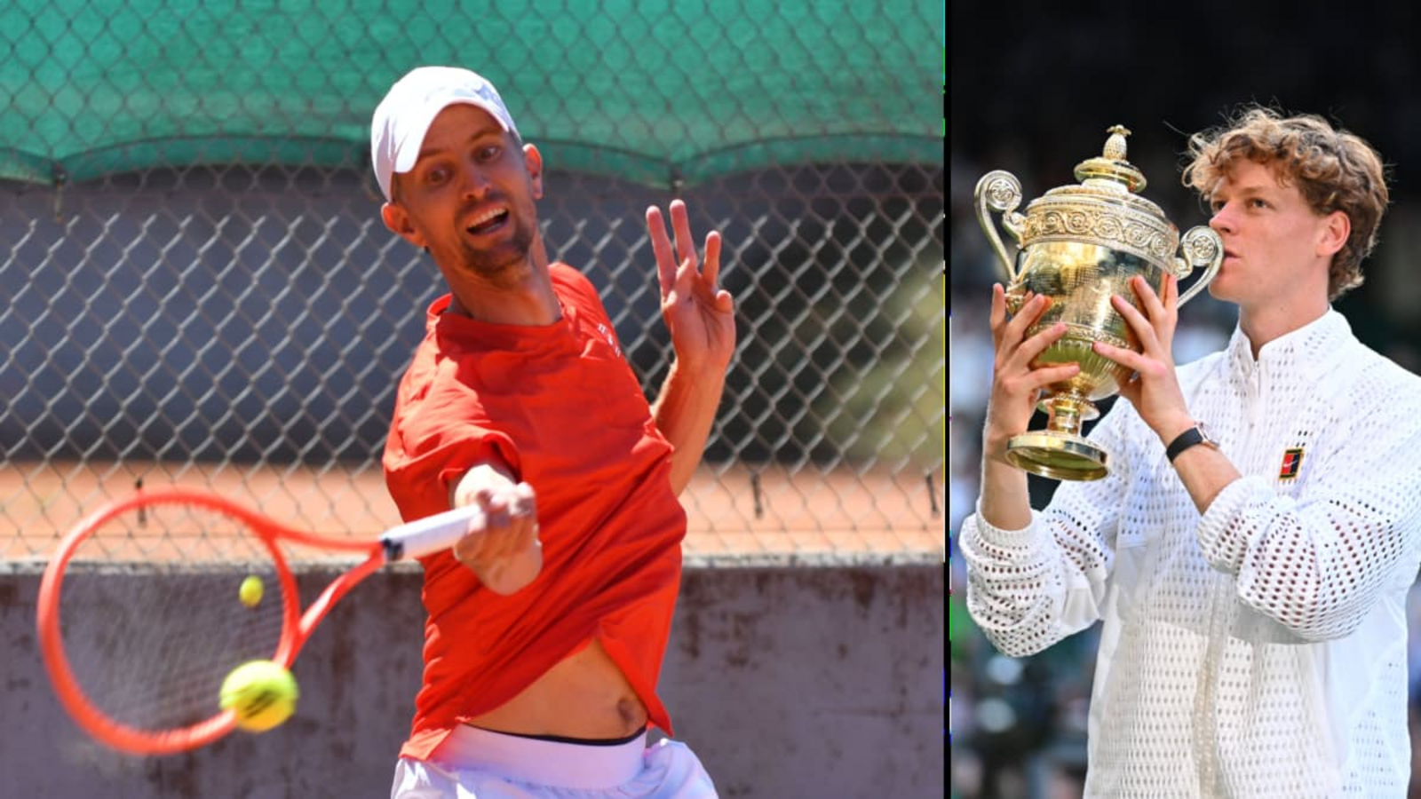 Yannick Maden vom TEV Fellbach (links) hat sich auch schon mit Jannik Sinner duelliert, der jüngst in Wimbledon gewonnen hat.Maximilian Hamm, imago/Abacapress