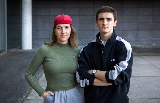 Die Grüne Jugend mit Theresa Fidušek und Jaron Immer erhebt erste Forderungen.<span class='image-autor'>Foto: Lichtgut</span>