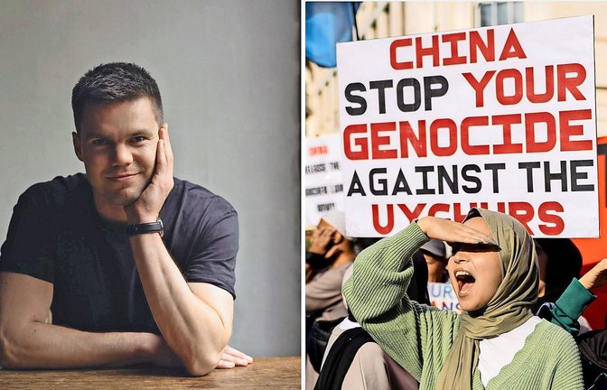 Franz Böhms erster langer Spielfilm „Keep Her Quiet“ handelt von der Unterdrückung der Uiguren in China. Gegen diese gibt es seit Jahren weltweit Proteste.<span class='image-autor'>Foto: Tom Trevatt, imago/Zuma Press</span>