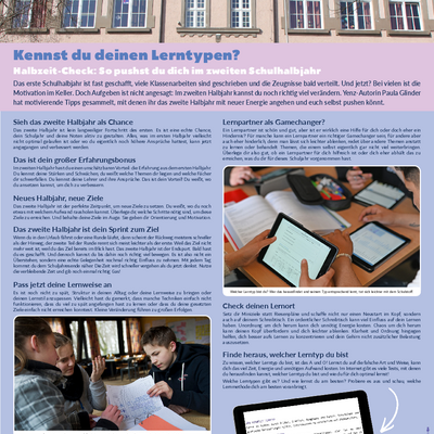 Push dich ins zweite Schulhalbjahr: Kennst du deinen Lerntypen?