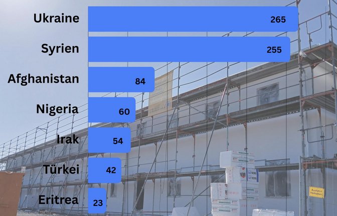 Aus diesen Ländern kommen die Geflohenen, die – Stand 2025 – im Vaihinger Stadtgebiet leben und für die die Stadt zuständig ist. Nicht Teil der Grafik sind die Personen, die auch in Vaihingen wohnen, aber nicht in die Zuständigkeit der Stadt, sondern die des Landkreises fallen. Grafik/<span class='image-autor'>Foto: Müller</span>