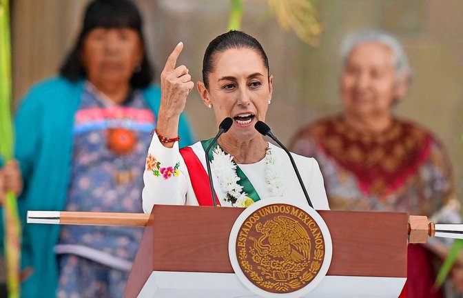 Mit Besonnenheit gegen Unberechenbarkeit: Mexikos Präsidentin Claudia Sheinbaum<span class='image-autor'>Foto: dpa/Fernando Llano</span>