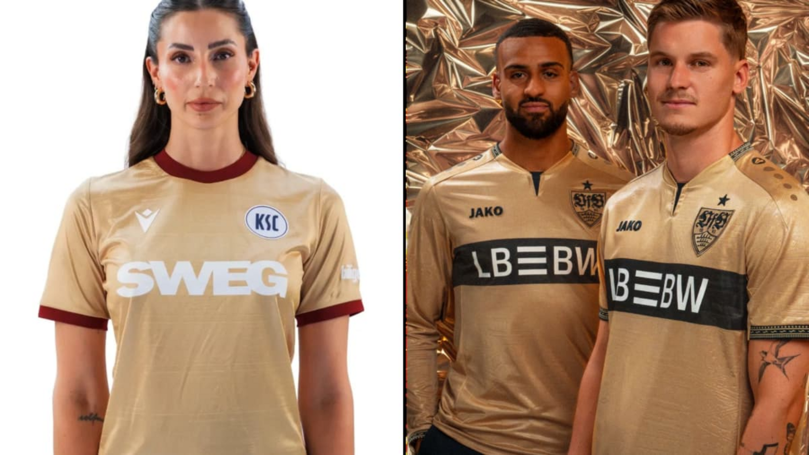 Der KSC und VfB haben in der kommenden Saison eine ganz ähnliche Trikotfarbe. Ist das der Beginn einer wunderbaren Freundschaft?KSC, VfB